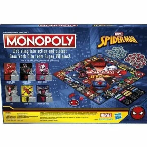 Monopoly: Marvel Spider-Man Edition Board Game,  (new) - Picture 2 of 4